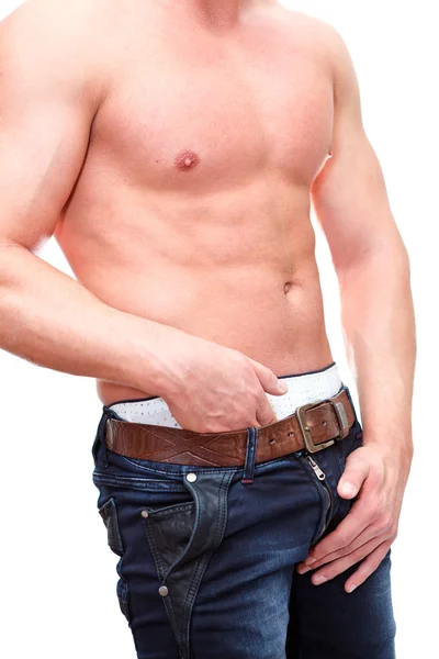 裸の胴を持つ筋肉の男 — ストック写真