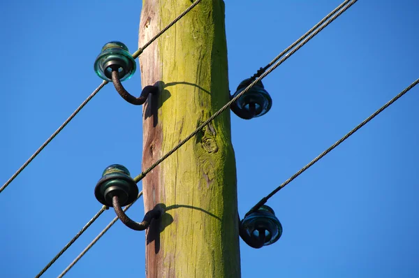 Electricity post against sky — Stock Photo, Image