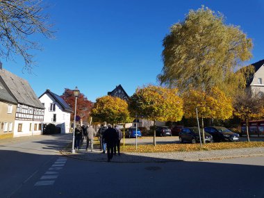 ZWOENITZ, SAXONY, GERMANY - 30 Ekim 2021 Corona 'ya Karşı Gösteri