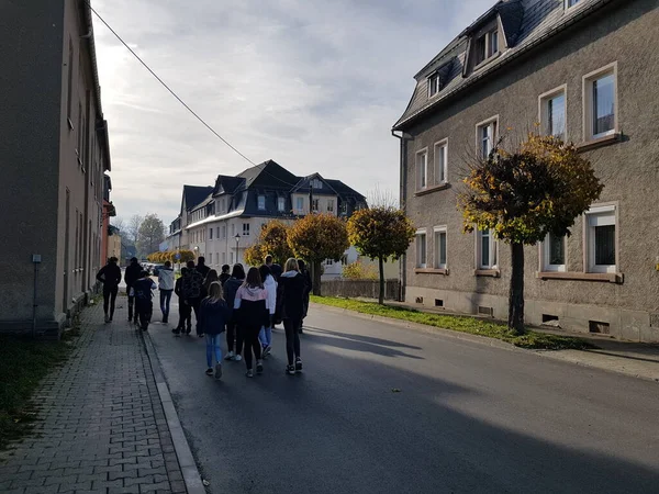 Zwoenitz Saxony Germany Ekim 2021 Corona Karşı Gösteri — Stok fotoğraf