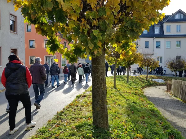 Zwoenitz Saxony Γερμανία Οκτωβρίου 2021 Διαδήλωση Κατά Της Corona — Φωτογραφία Αρχείου