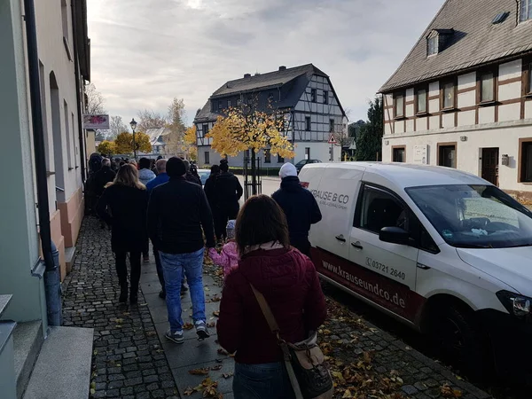 Zwoenitz Sachsen Deutschland Oktober 2021 Demonstration Gegen Corona — Stockfoto