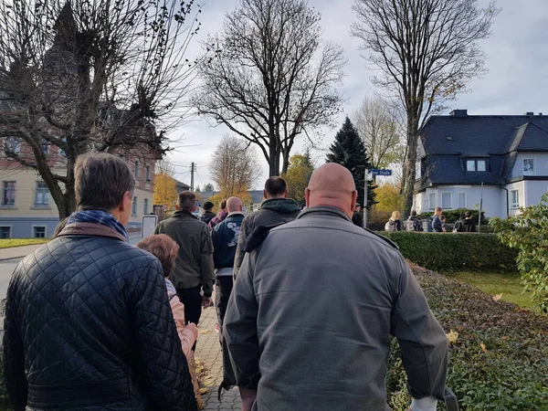 Zwoenitz Sachsen Deutschland Oktober 2021 Demonstration Gegen Corona — Stockfoto