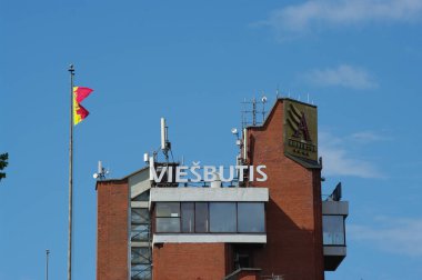 KLAIPEDA, LITHUANIA - 09 August 2022 The city buildings, objects and architecture in details