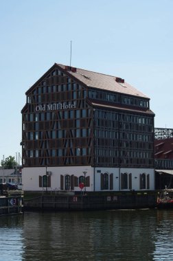 KLAIPEDA, LITHUANIA - 09 August 2022 The city buildings, objects and architecture in details