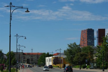 KLAIPEDA, LITHUANIA - 09 August 2022 The city buildings, objects and architecture in details