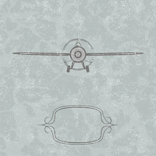 ヴィンテージ飛行機の背景。ベクトル イラスト — ストックベクタ