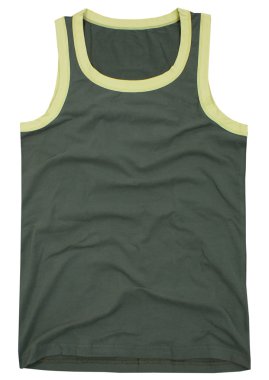 Beyaz arka plan üzerinde izole unisex kolsuz gömlek