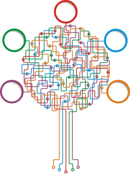 Πλακέτα κυκλώματος μοτίβο δέντρο με τη θέση για το κείμενό σας. διάνυσμα — Διανυσματικό Αρχείο