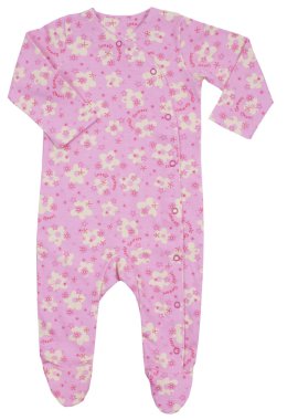 çiçek desenli pembe romper. Beyaz adam izole