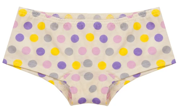 Elegant polka-dot panties isolated on white background — Stock Photo, Image