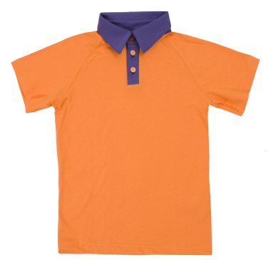 çocuklar için turuncu polo gömlek beyaz izole