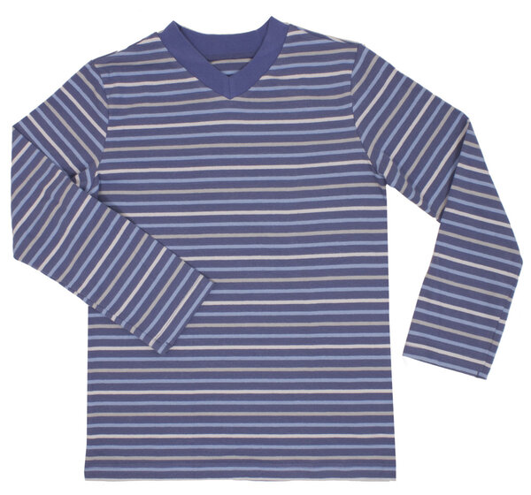 Полосатый свитер, изолированный на белой спине
