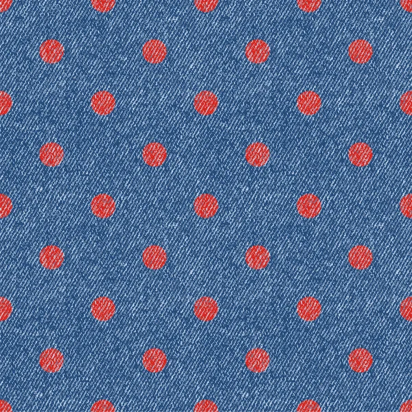 Dżinsy geometrycznej retro bezszwowe polka-dot kontekst — Wektor stockowy