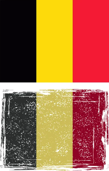 Le drapeau grunge belge. Illustration vectorielle . — Image vectorielle
