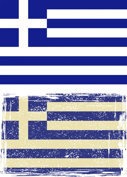 Греческий гранж-флаг. Вектор — стоковый вектор