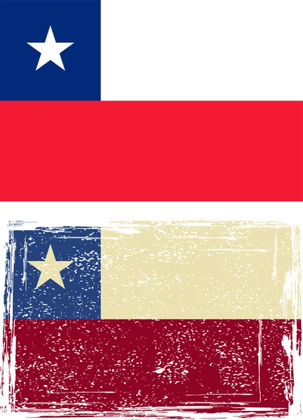 Bandera grunge chilena. Vector — Archivo Imágenes Vectoriales