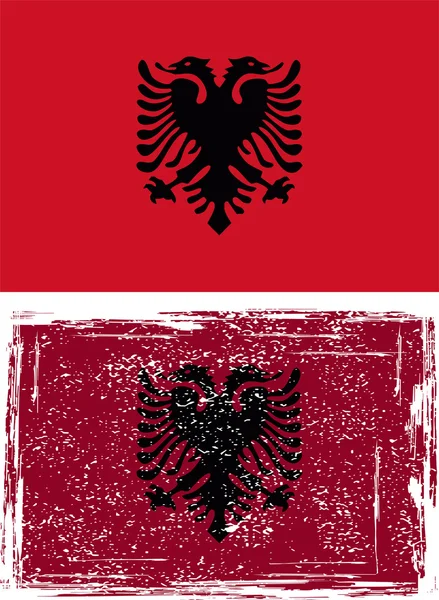 Bandera grunge albanesa. Vector — Vector de stock