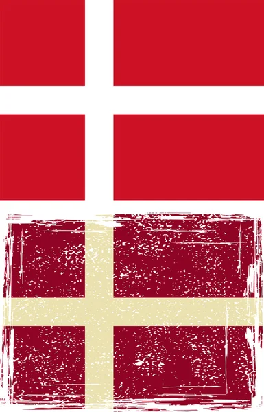 Flaga duńska nieczysty. Ilustracja wektorowa. — Wektor stockowy