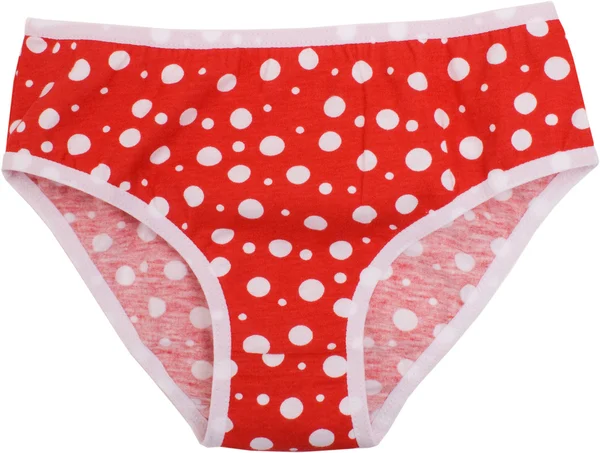 Elegant polka-dot panties isolated on white — Stock Photo, Image