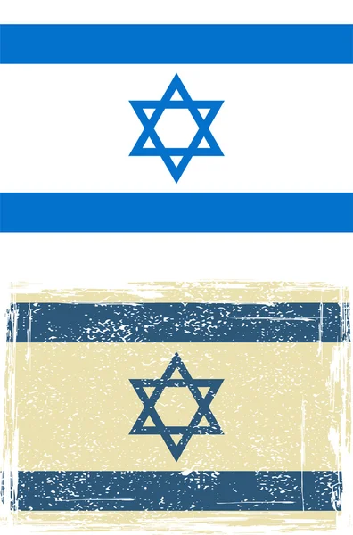 The Israeli grunge flag. Vector — Stock Vector