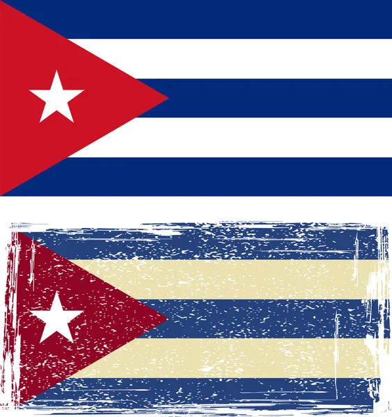 La bandera grunge cubana. Vector — Archivo Imágenes Vectoriales