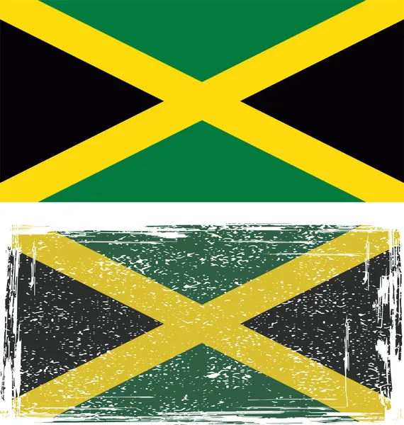 Bandera grunge jamaicana. Vector — Archivo Imágenes Vectoriales