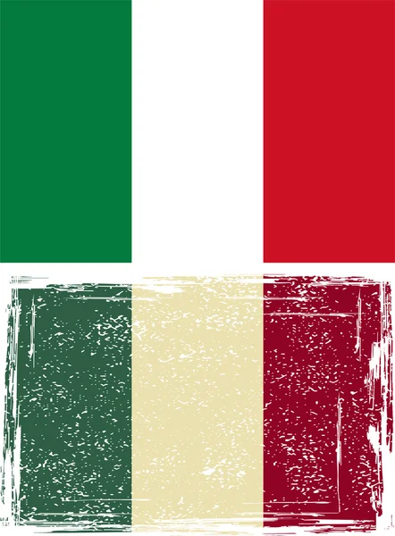 Drapeau grunge italien. Vecteur — Image vectorielle