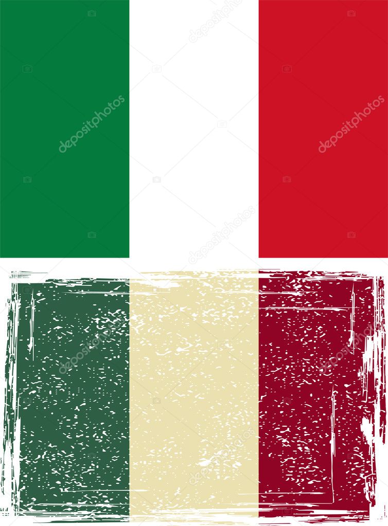 Italian grunge flag. Vector