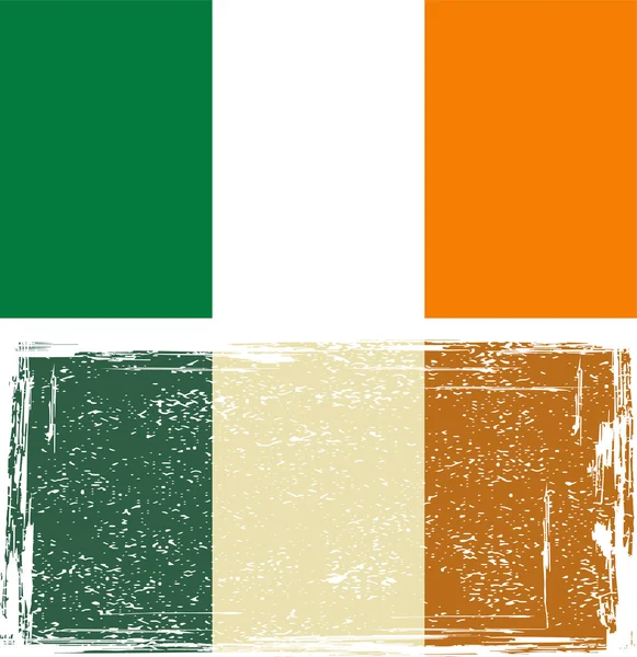 A bandeira do grunge irlandês. Vetor —  Vetores de Stock
