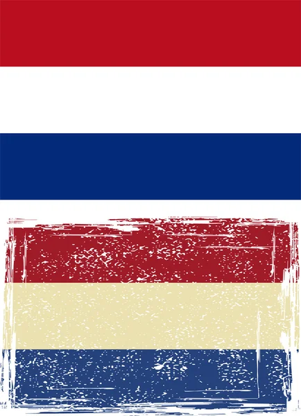 Nederlandse grunge vlag. vector — Stockvector