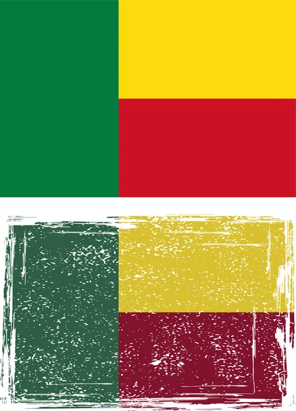 Benin grunge flag. Vector — Stock Vector