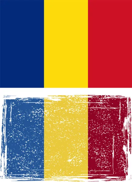 Romanian grunge flag. Vector — Stock Vector