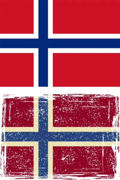 Bandera grunge noruega. Vector — Vector de stock