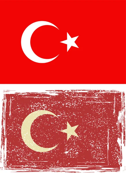 Turkse grunge vlag. vector — Stockvector