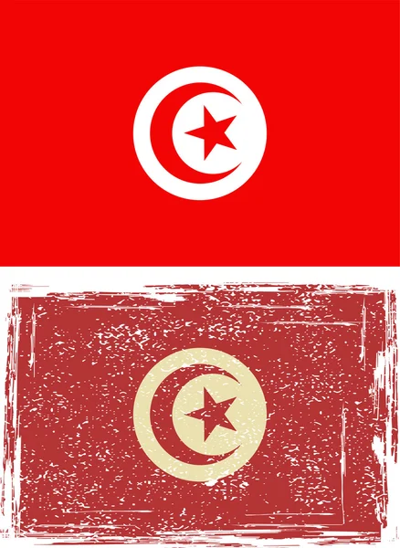 Bandeira de grunge tunisina. Vetor — Vetor de Stock