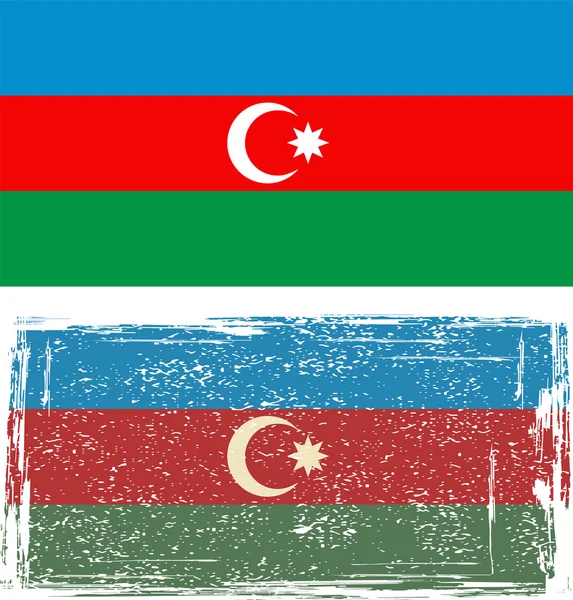 Bandiera grunge azera. Vettore — Vettoriale Stock