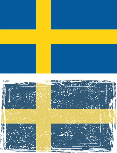 Grunge švédská vlajka. vektor — Stockový vektor