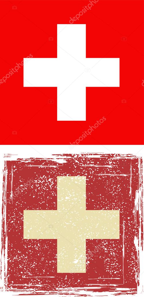 the Swiss grunge flag. Vector