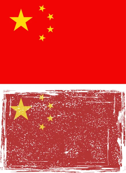 Grunge κινεζική σημαία. διάνυσμα — Διανυσματικό Αρχείο
