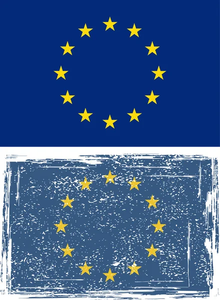 Europäische Union Grunge Flagge. Vektor — Stockvektor
