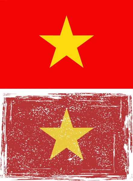 Vietnamesiska grunge flagga. vektor — Stock vektor
