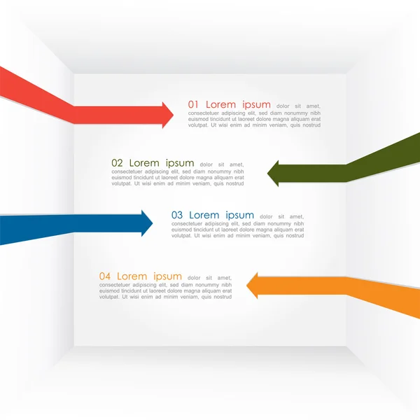 Různé cesty barevné šipky infografiky. vektor — Stockový vektor