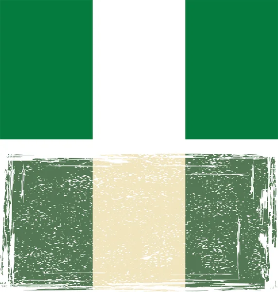 ナイジェリアのグランジ フラグ。ベクトル — ストックベクタ