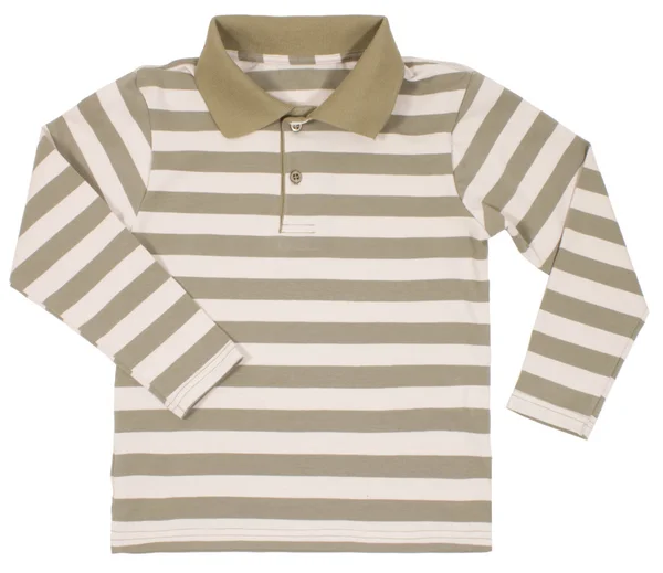 Gestreiftes Poloshirt für Kinder isoliert auf weiß — Stockfoto