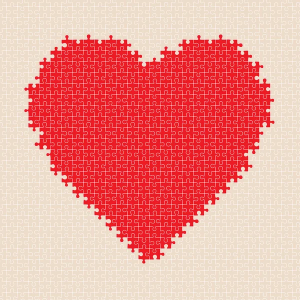 Puzzle heart pattern. Vector — Stock Vector