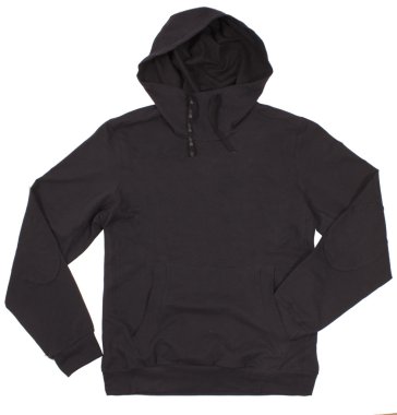 siyah üzerine beyaz izole hoodie