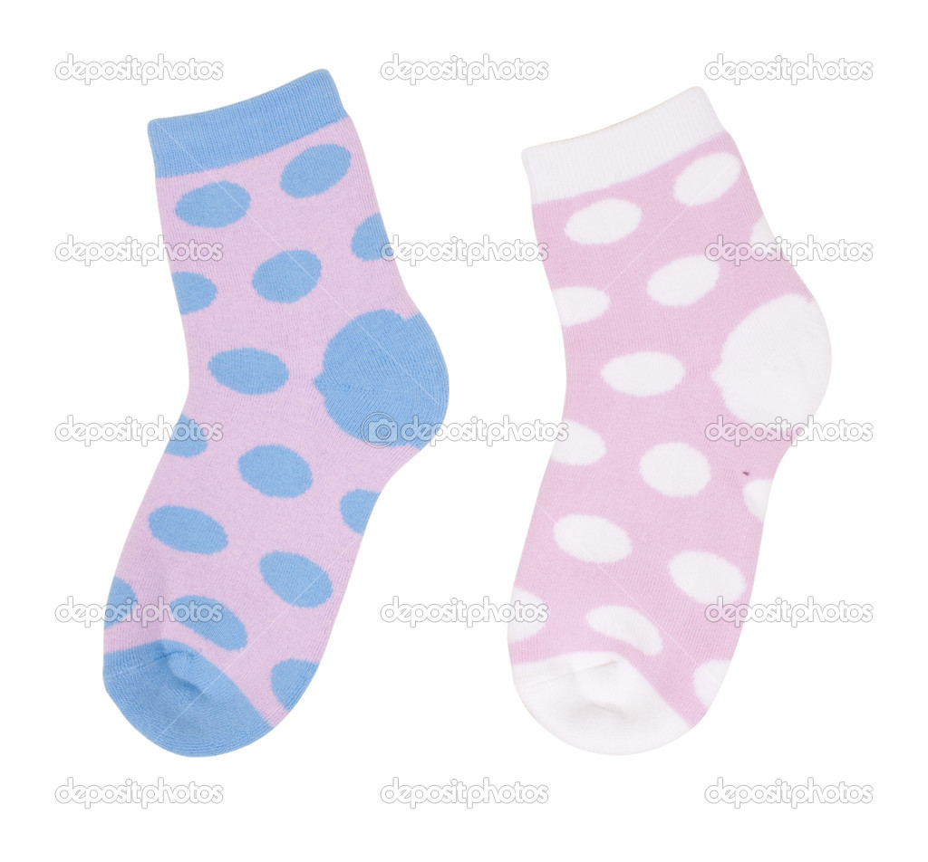 Colorful socks isolated on white background