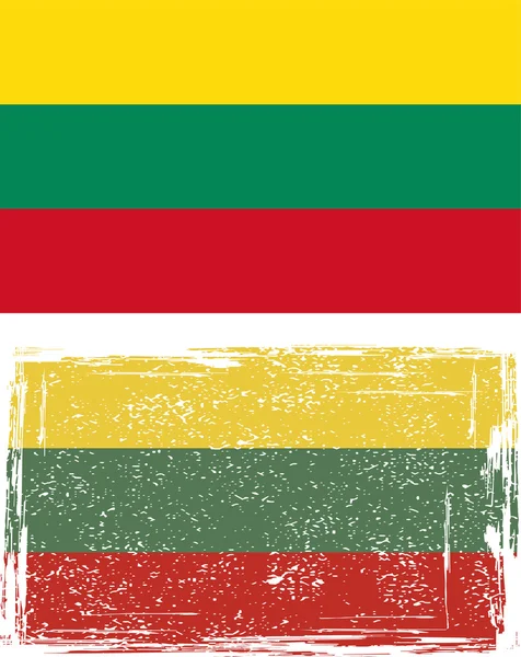 Lithuanian grunge flag. Vector — Stock Vector