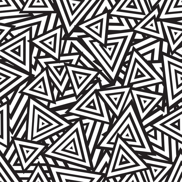 Abstract black and white seamless pattern. Vector
